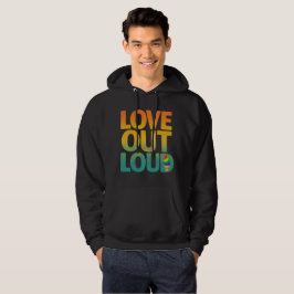 Liebe laut Retro-Pride-Typografie-Design Hoodie