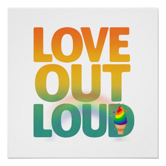 Liebe laut Retro-Pride-Typografie-Design Poster (Vorderseite)