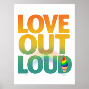 Liebe laut Retro-Pride-Typografie-Design Poster