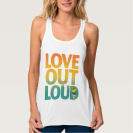 Liebe laut Retro-Pride-Typografie-Design Tank Top