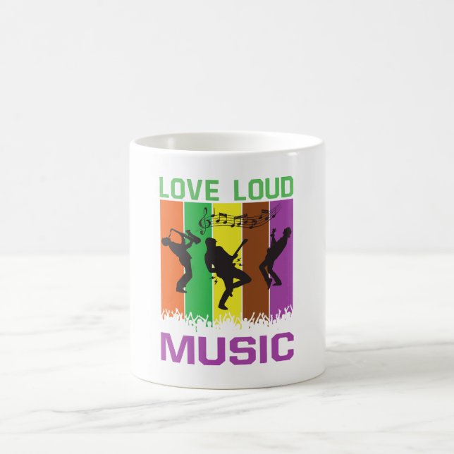 Liebe laute Musik Kaffeetasse (Mittel)
