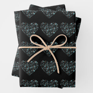 Liebe Law - Minimalistisches Lunar Green Heart Geschenkpapier Set
