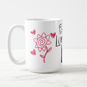 Liebe Leben Glücklichsein Einstellung Rote Herzen Kaffeetasse