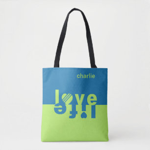 Liebe / Leben individuelle Monogramm-Tragetaschen Tasche