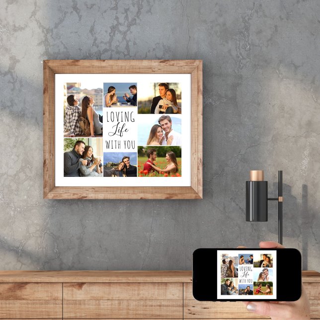 Liebe Leben mit dir 7 FotoCollage | weiß Poster (Von Creator hochgeladen)