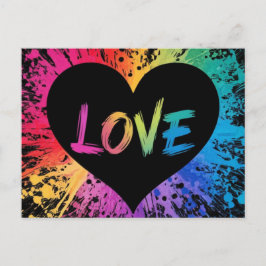 Liebe lebendiges und farbenfrohes Spritzer Muster Postkarte