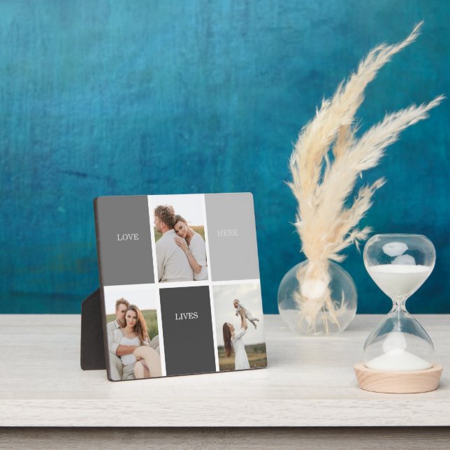 Liebe lebt hier | Drei-Foto-Familiengeschenk Fotoplatte (InSitu)