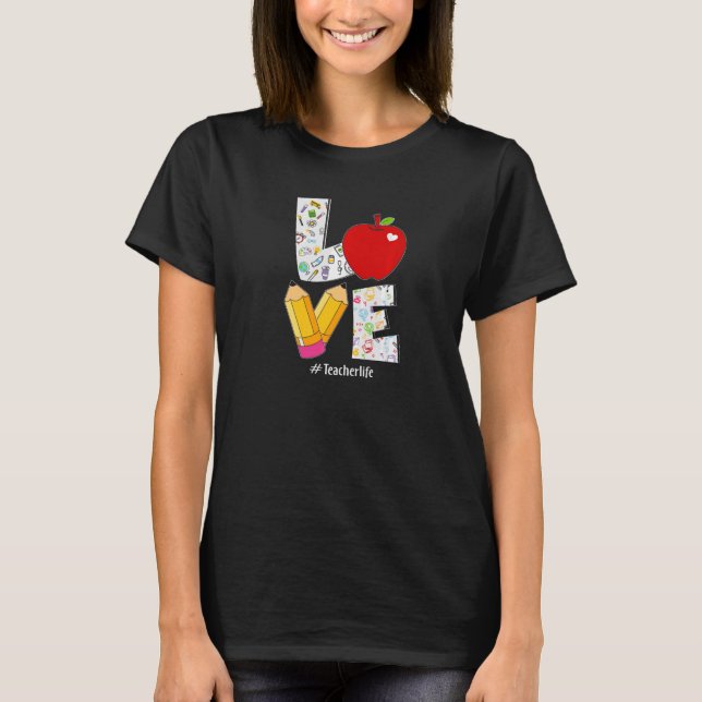 LIEBE Lehre, Lehrer Lieben, um Premium-Lehrer T-Shirt (Vorderseite)