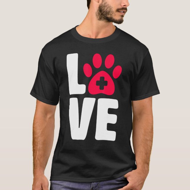 Liebe Lehrer Schule Lehrer Erzieher Red Dog Paw T-Shirt (Vorderseite)