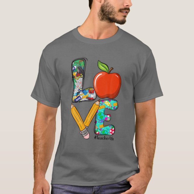 LIEBE Lehrerbewertung zurück zum Schullehrer L T-Shirt (Vorderseite)