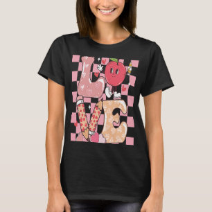 Liebe Lehrerin Groovy Valentinstag Frauen Valentin T-Shirt
