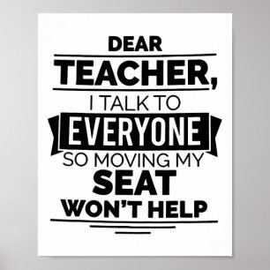 Liebe Lehrerin, ich spreche mit allen, also bringt Poster