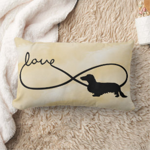 Liebe Lemniscate Langhaar Dackel 1 Lendenkissen