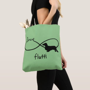 Liebe Lemniscate Langhaar Dackel 1 Tasche