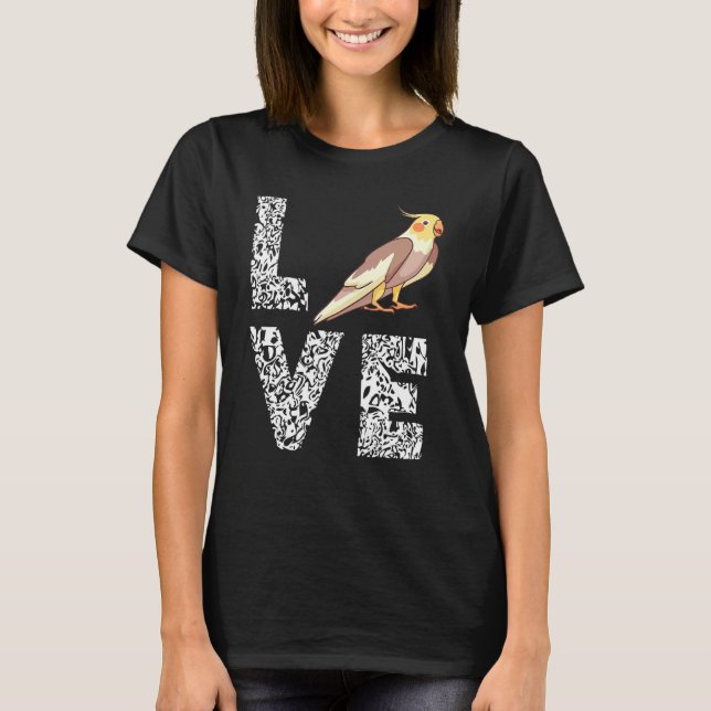 Liebe Leopard Cockatiel Bird Parrot Pet Bird Eigen T-Shirt (Vorderseite)