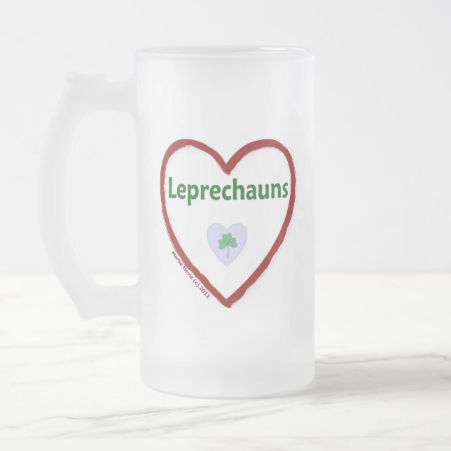 Liebe Leprechauns Mattglas Bierglas (Links)