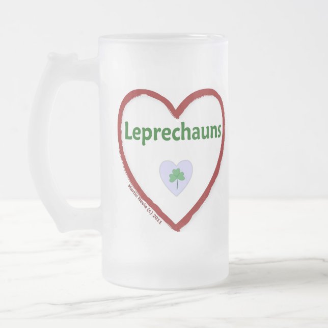 Liebe Leprechauns Mattglas Bierglas (Links)