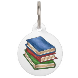 Liebe Lesen der Bibliothek Buchstapel Bibliophile  Haustiermarke