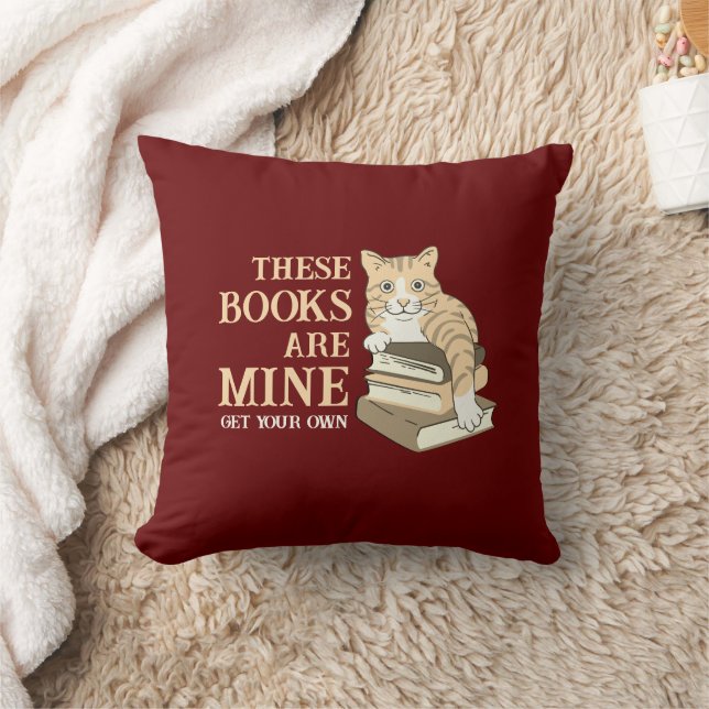 Liebe LESEN DIESE BÜCHER SIND MINE Funny Cat Kissen (Decke)