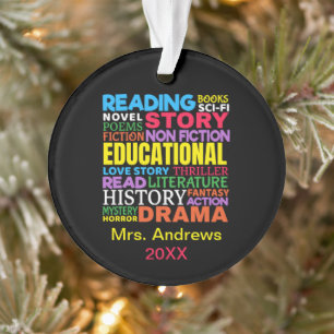 Liebe Lesen von Büchern - Genre Word Art Ornament