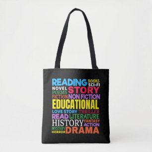 Liebe Lesen von Büchern - Genre Word Art Tasche
