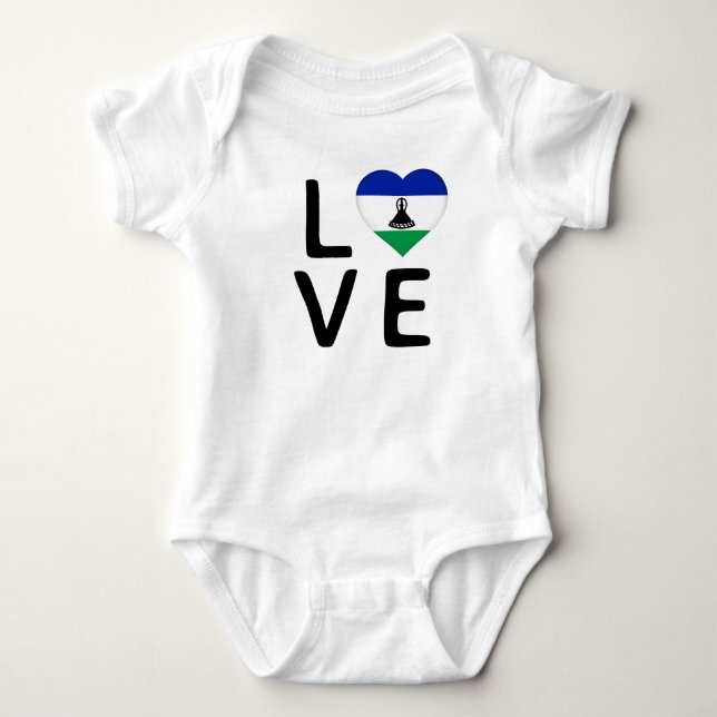 Liebe - Lesotho-Flagge Baby Strampler (Vorderseite)
