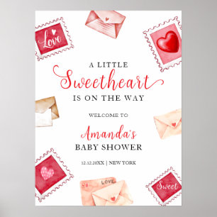 Liebe Letter Briefmarke Sweetheart Baby Dusche Wil Poster