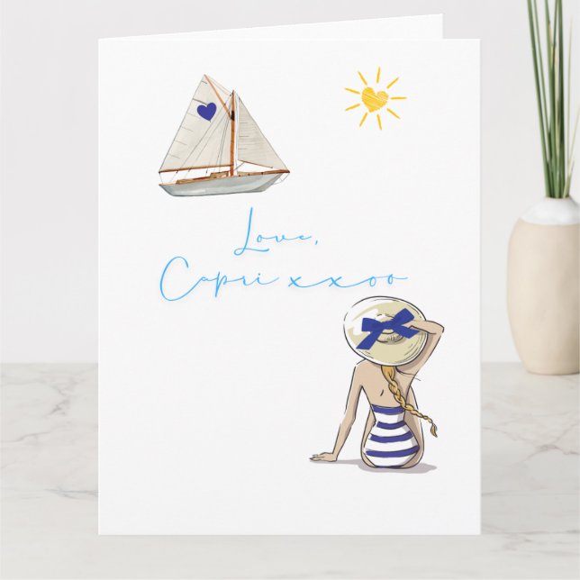Liebe Letter Design - Liebe, Capri xxoo Karte (Vorderseite)