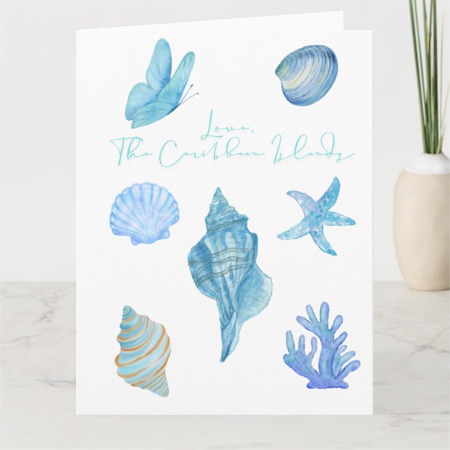 Liebe Letter Design-Liebe, The Caribbean Islandsxx Karte (Vorderseite)
