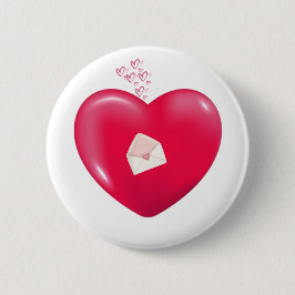 Liebe Letter in Heart - Romantisches Button-Abzeic Button