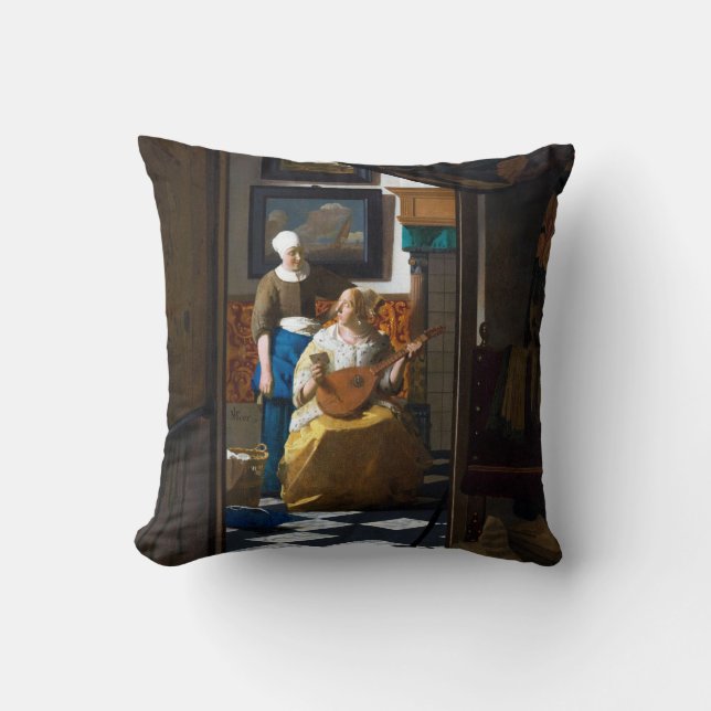 Liebe Letter, Johannes Vermeer Kissen (Vorderseite)