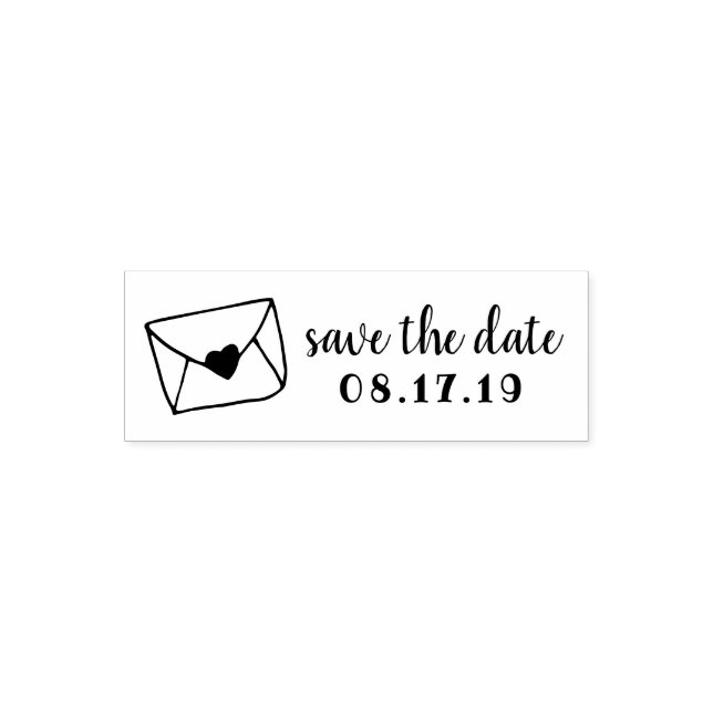 Liebe Letter Sealed Heart Envelope Save the Date Permastempel (Design)