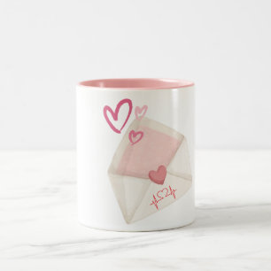 Liebe Letter Tasse - Romantische Hülle & rosa Herz