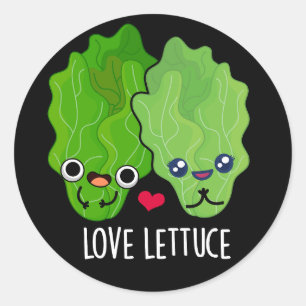 Liebe Lettuce Funny Veggie Pun Dark BG Runder Aufkleber