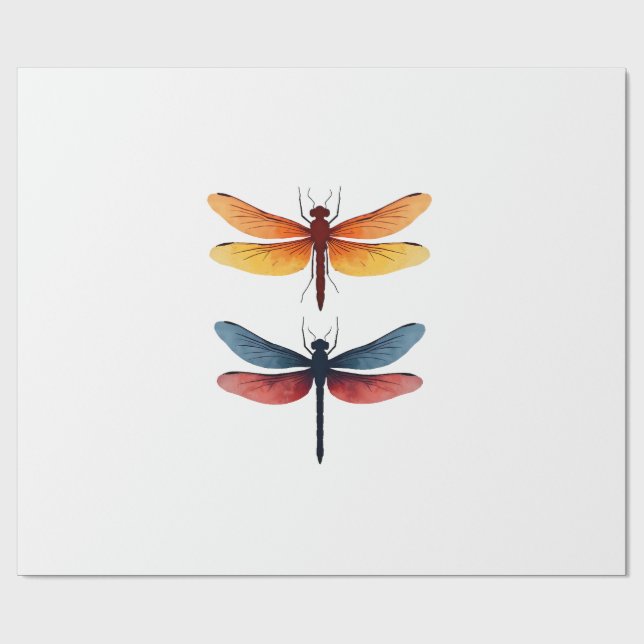 Liebe Libellen Kind klein einfach Minimalistischer Geschenkpapier (Flach)