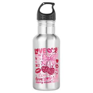 liebe liebe dich Kirsche sehr Edelstahlflasche
