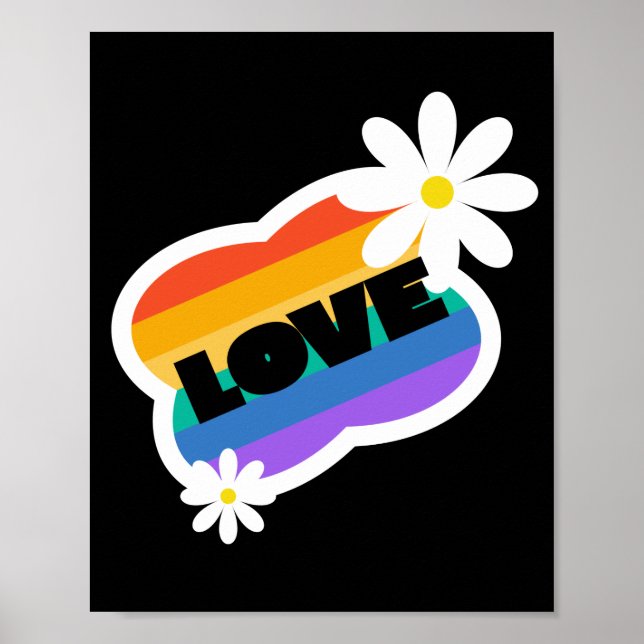 Liebe. Liebe ist Liebe. LGBT+Stolz. Regenbogen. Poster (Vorne)