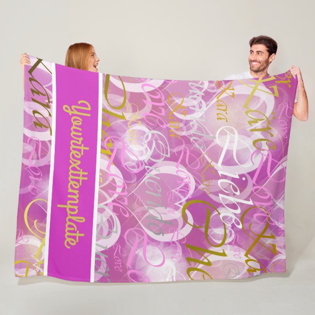 Liebe, liebe,kara,cher,käre,querido,text,Rose,fest Fleecedecke (Beispiel)