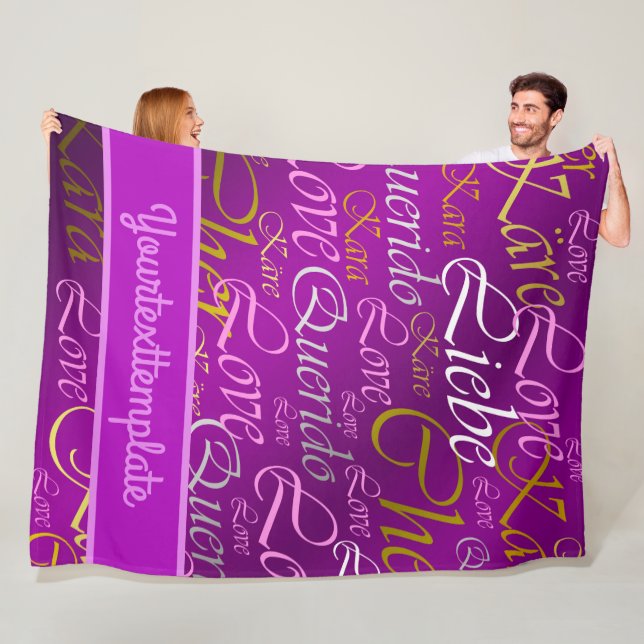 Liebe, liebe,kara,cher,käre,querido,text,Rose,fest Fleecedecke (Beispiel)