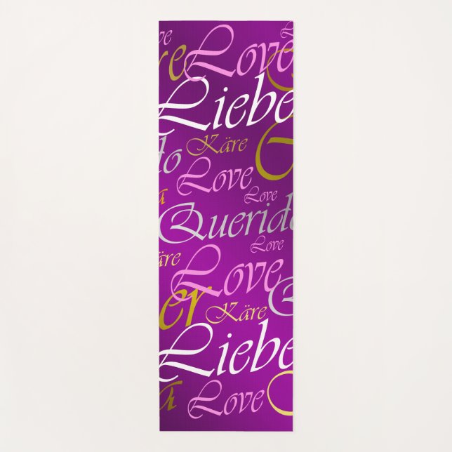 Liebe, liebe,kara,cher,käre,querido,text,Rose,fest Yogamatte (Vorderseite)