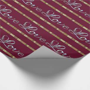Liebe Liebe Liebe Berry Eleganter Designer Geschenkpapier