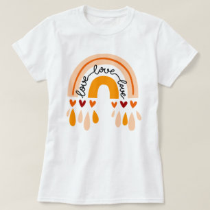 LIEBE LIEBE LIEBE BOHO RAINBOW UND HERZEN DESIGN T-Shirt