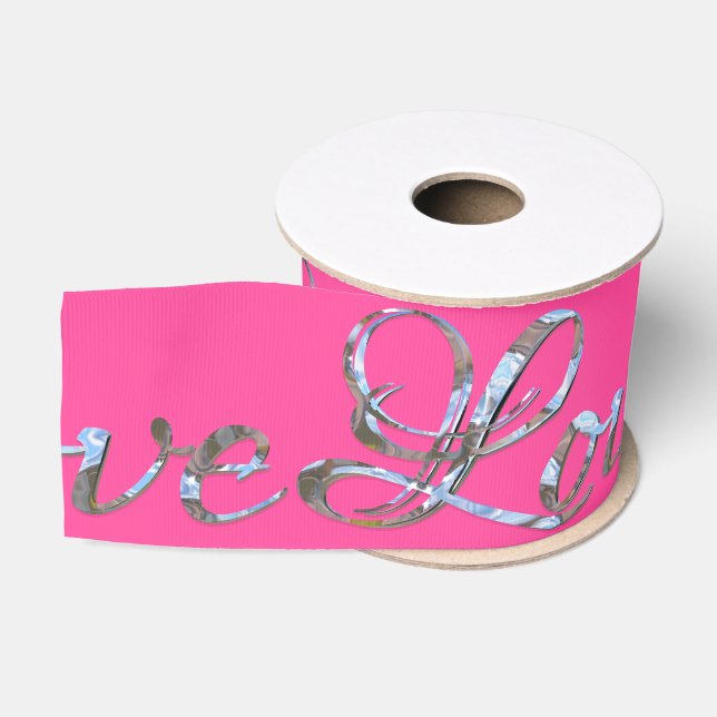 Liebe Liebe Liebe Elegant Rosa Ripsband (Spule)