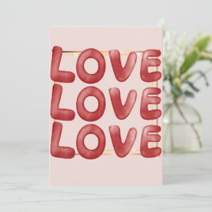 Liebe Liebe Liebe Happy Valentine Day Card Rot Ros Feiertagskarte