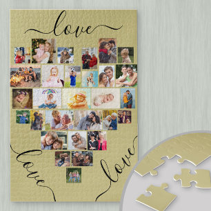 Liebe Liebe Liebe Herzförmige Fotocollage