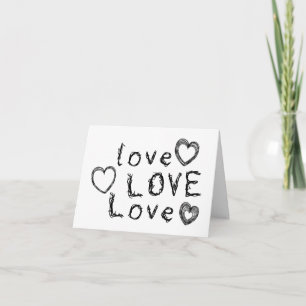 Liebe, Liebe, Liebe in knarrer Schrift Gruß Karte