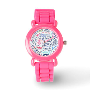Liebe-Liebe-Liebe - niedliche Girly rosa Armbanduhr