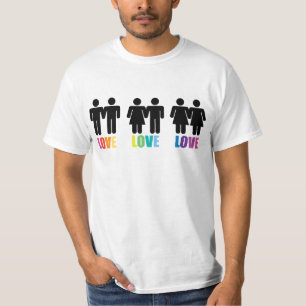 Liebe-Liebe-Liebe-Regenbogen-T - Shirt