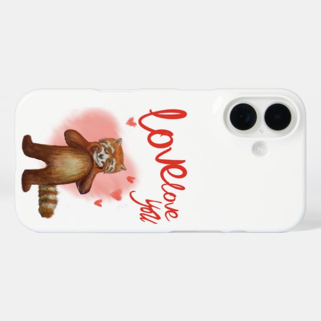 Liebe Liebe Liebe roter Panda iPhone 16 Hülle (Rückseite (Horizontal))