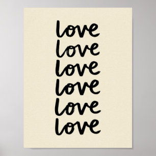Liebe Liebe Liebe Typografie Kunst Druck Poster
